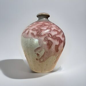 John Harlow Rose Pink Natural Drip Glazed Vase Studio Art Pottery Abstract
